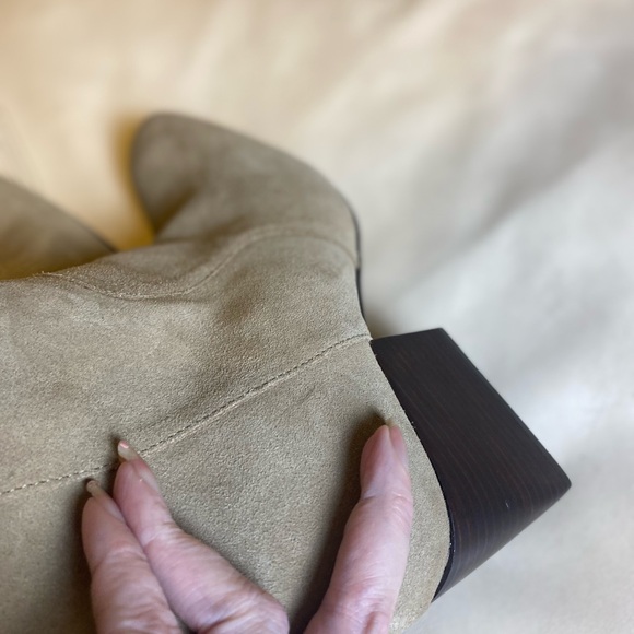 $179 NEW BLONDO Sadie Waterproof Bootie Taupe Suede Size 10 BLOCK HEEL SQAURE - Picture 14 of 14